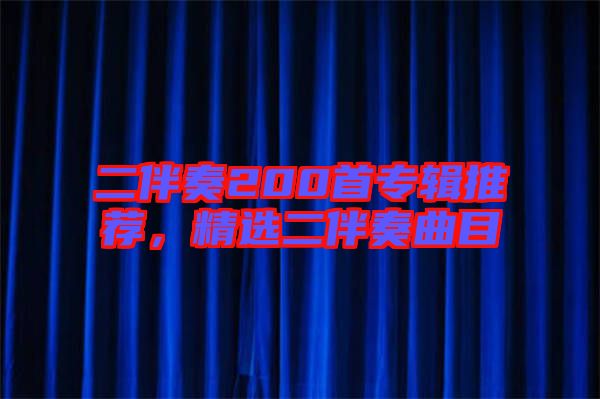 二伴奏200首專輯推薦,精選二伴奏曲目