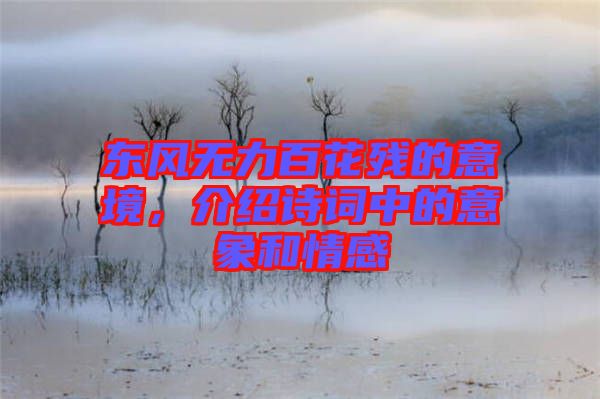 東風(fēng)無力百花殘的意境,介紹詩詞中的意象和情感