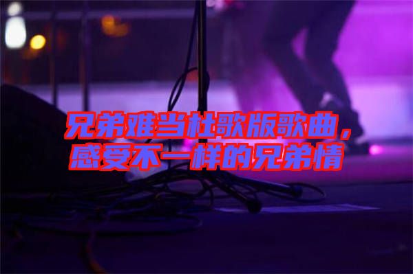 兄弟難當杜歌版歌曲，感受不一樣的兄弟情